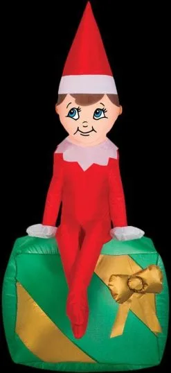 Morris Airblown Elf On Present