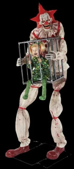 Morris "Cagey The Clown With Child" Electric Animated Halloween Prop