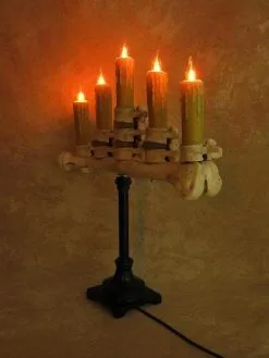 Skeletons And More "Candelabra Table Top Halloween Prop W/ 5 Flicker Candles" Haunted House Lighting -Costume Types Shop candelabra table top halloween prop w 5 flicker candles haunted house lighting 23614396545