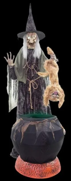 Morris "Cat-tastrophe Cauldron (No Fog)" Electric Animated Halloween Prop
