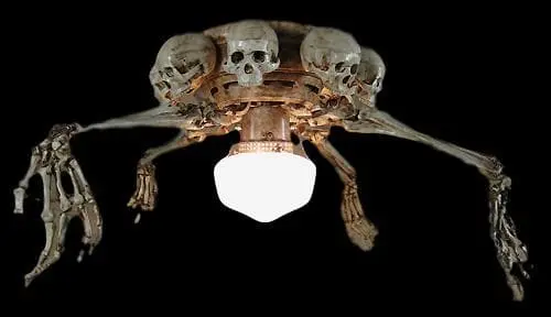 Skeletons And More "Ceiling Fan With Skeleton Arms, Skulls, And Light" Haunted House Lighting 3 Skeletons And More "Ceiling Fan With Skeleton Arms, Skulls, And Light" Haunted House Lighting