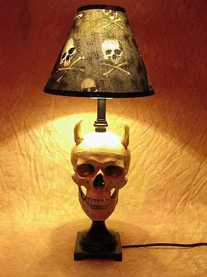 Skeletons And More "Desk Lamp With Devil Skull And Bone Shade" Haunted House Lighting 6 Skeletons And More "Desk Lamp With Devil Skull And Bone Shade" Haunted House Lighting - Image 4