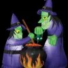 Morris "Double Witch And Cauldron" Animated Air-blown Inflatable Decoration - 6 Foot Tall -Costume Types Shop double witch and cauldron animated air blown inflatable decoration 6 foot tall 28669147349040