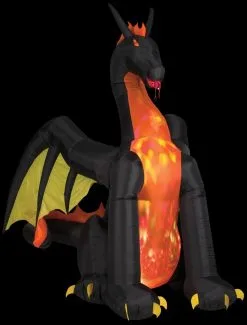Morris "Dragon With Projection And Fire" Air-blown Inflatable Halloween Decoration