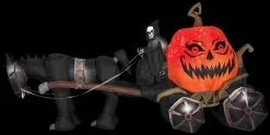 Morris "Reaper With Horse And Carriage" Air-Blown Inflatable Halloween Decoration